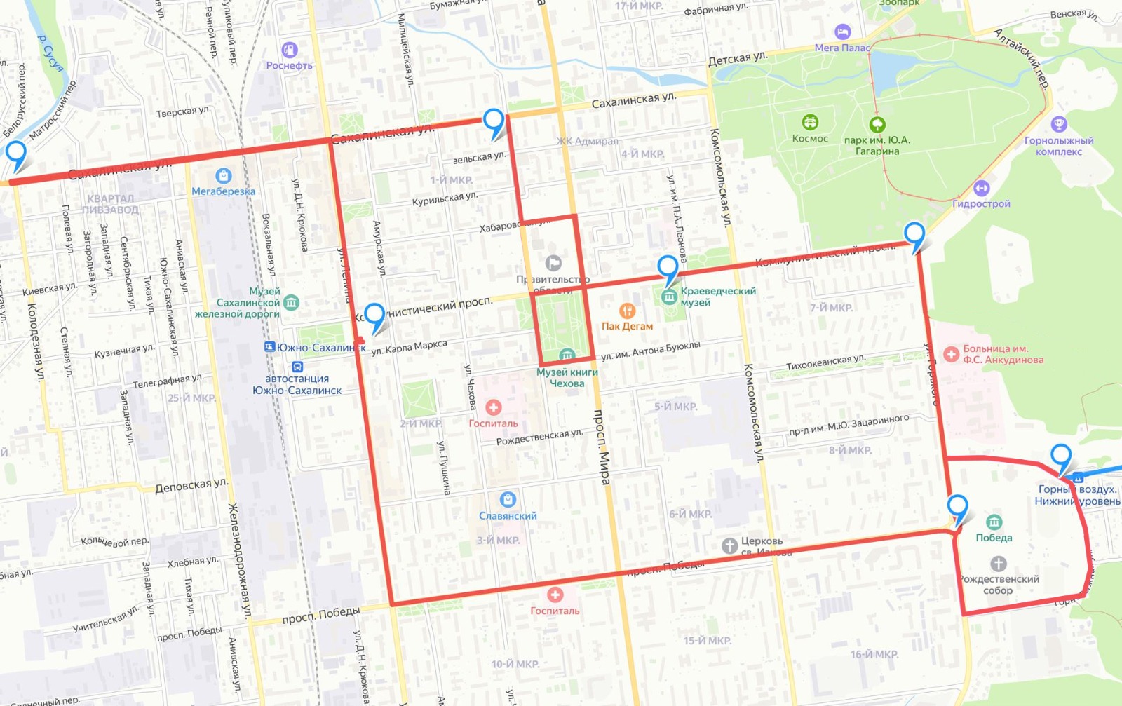 карта маршрута