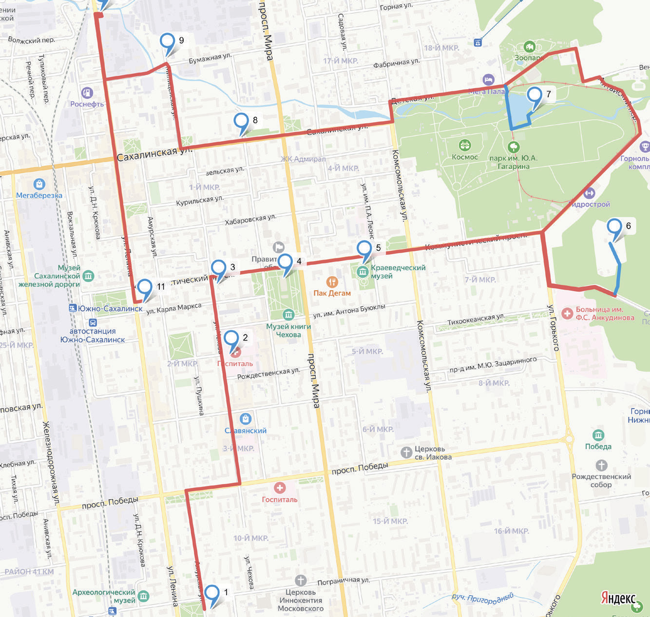 карта маршрута